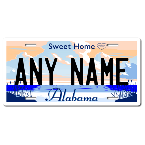 Personalized Alabama License Plate for Bicycles, Kid's Bikes, Carts, Cars or Trucks