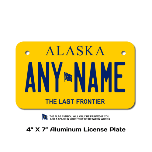 Personalized Alaska 4 X 7 License Plate  