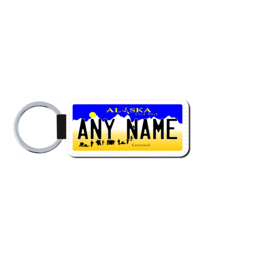 Personalized Alaska 1.5 X 3 Key Ring License Plate 