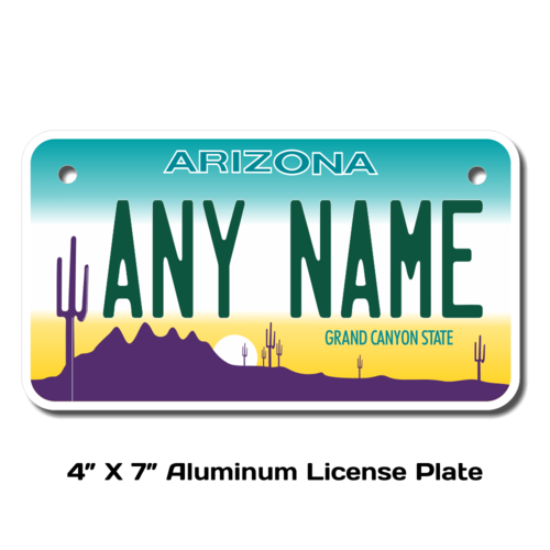 Personalized Arizona 4 X 7 License Plate 