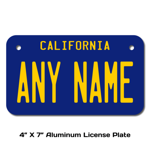 Personalized California 4 X 7 License Plate