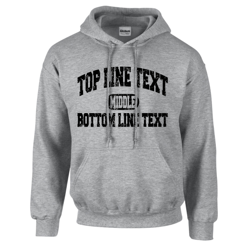 Custom Distressed Look Athletic Hooded Sweatshirt - Free Shipping