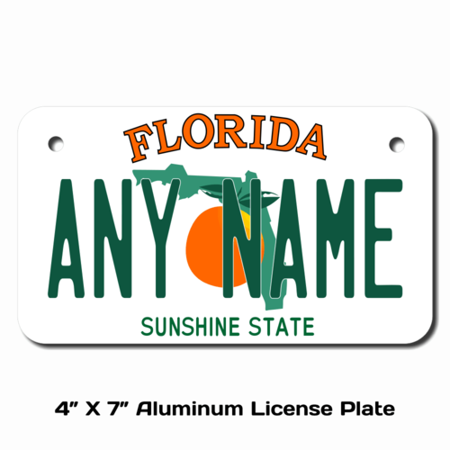 Personalized Florida 4 X 7 License Plate
