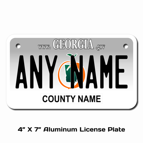 Personalized Georgia 4 X 7 License Plate