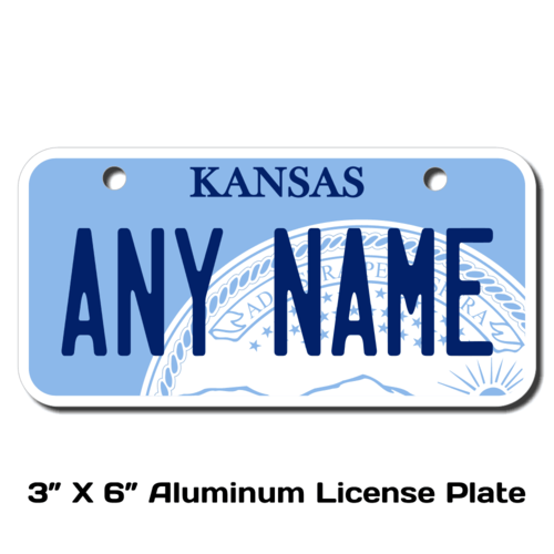 Personalized Kansas 3 X 6 License Plate 