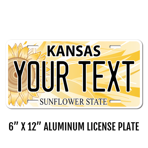 Personalized Kansas 6 X 12 License Plate  