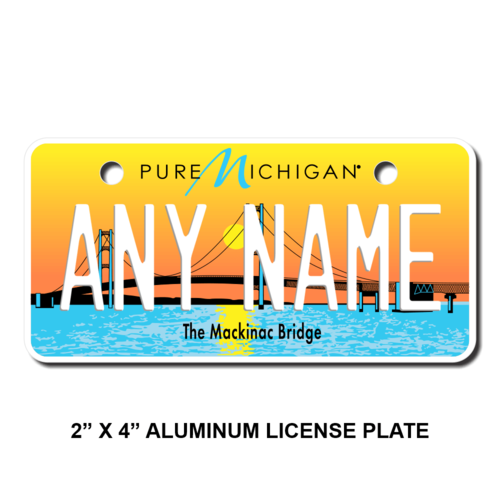 Personalized Michigan 2 X 4 License Plate 