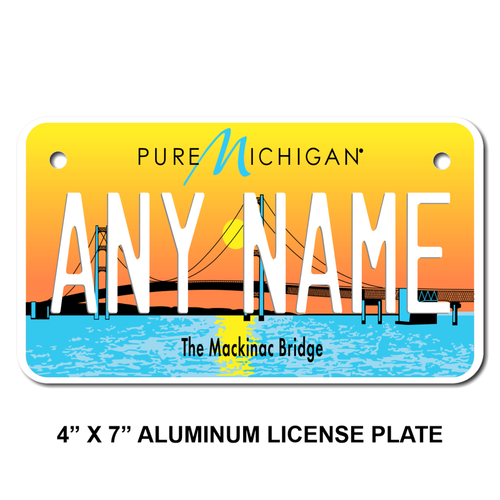 Personalized Michigan 4 X 7 License Plate