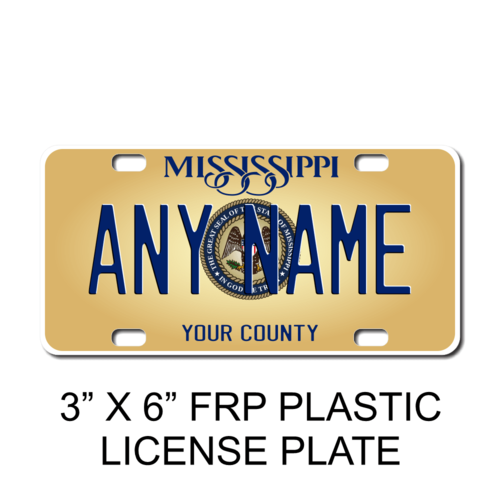 Personalized California 3 X 6 Plastic License Plate 
