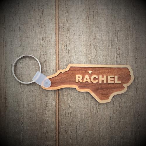 Personalized North Carolina Laser Etched Key Ring