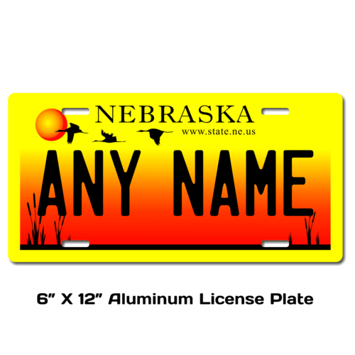 Personalized Nebraska 6 X 12 License Plate    