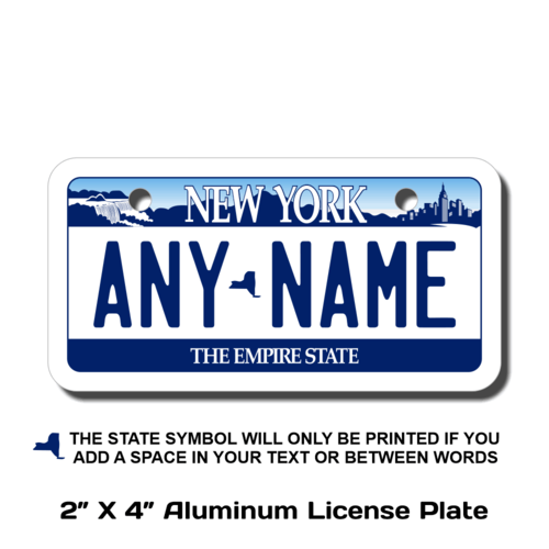 Personalized New York 2 X 4 License Plate 