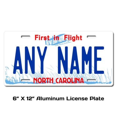 Personalized North Carolina 6 X 12 License Plate  