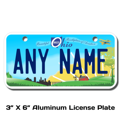 Personalized Ohio 3 X 6 License Plate 