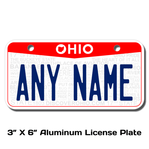Personalized Ohio 3 X 6 License Plate 