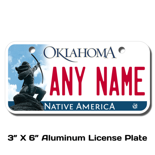 Personalized Oklahoma 3 X 6 License Plate 