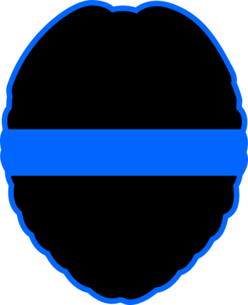 Reflective Blue Line Decal Badge Shape 1