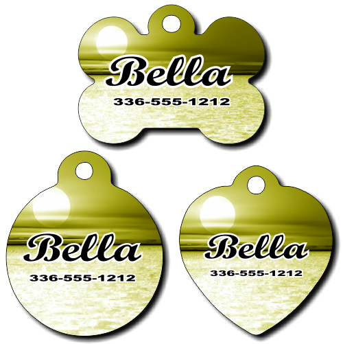 Personalized Sunset Background Pet Tag for Dogs and Cats
