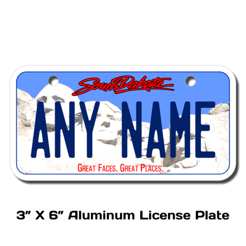 Personalized South Dakota 3 X 6 License Plate 