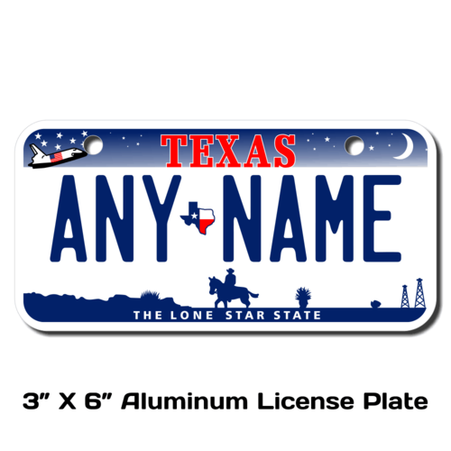 Personalized Texas 3 X 6 License Plate 