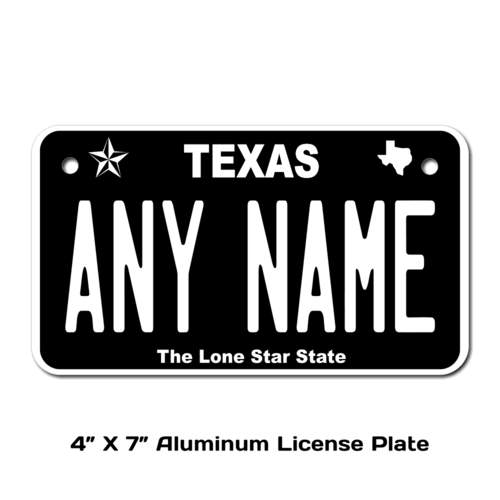 Personalized Texas 4 X 7 License Plate