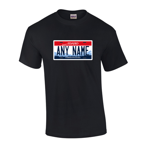 Personalized Idaho License Plate T-shirt Adult and Youth Sizes Version 1