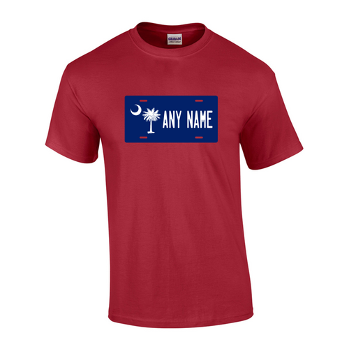 Personalized South Carolina License Plate T-shirt Adult and Youth Sizes Version 3