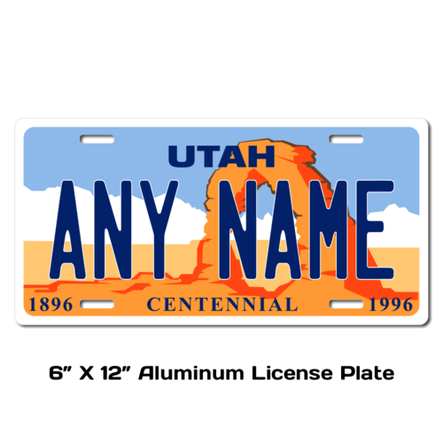 Personalized Utah 6 X 12 License Plate      