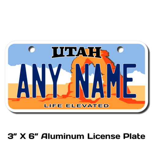 Personalized Utah 3 X 6 License Plate 