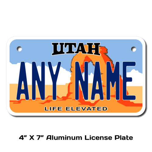 Personalized Utah 4 X 7 License Plate
