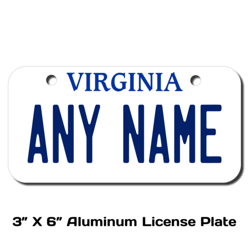Personalized Virginia 3 X 6 License Plate 