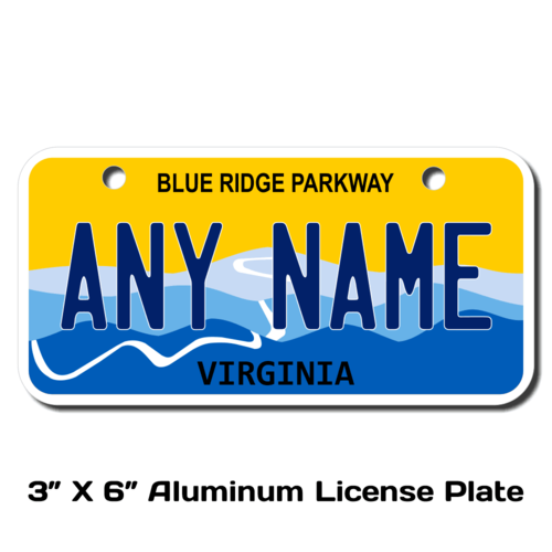 Personalized Virginia 3 X 6 License Plate 