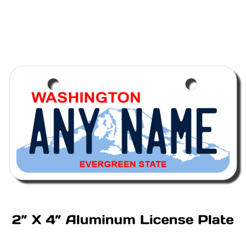 Personalized Washington 2 X 4 License Plate 
