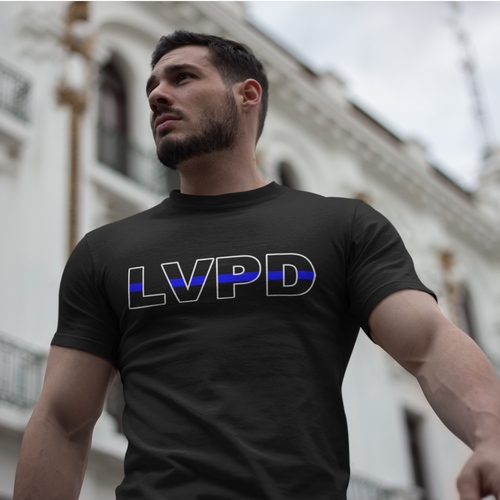 Personalized Law Enforcement Blue Line T-shirt - Your Department - FREE SHIPPING