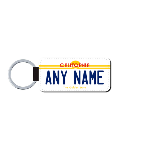 Personalized California 1.5 X 3 Key Ring License Plate 