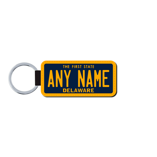 Personalized Delaware 1.5 X 3 Key Ring License Plate 