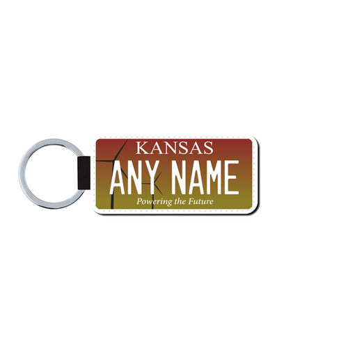 Personalized Kansas 1.5 X 3 Key Ring License Plate 