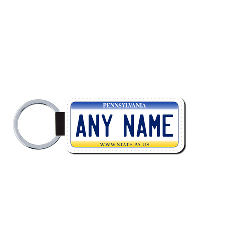 Personalized Pennsylvania 1.5 X 3 Key Ring License Plate 